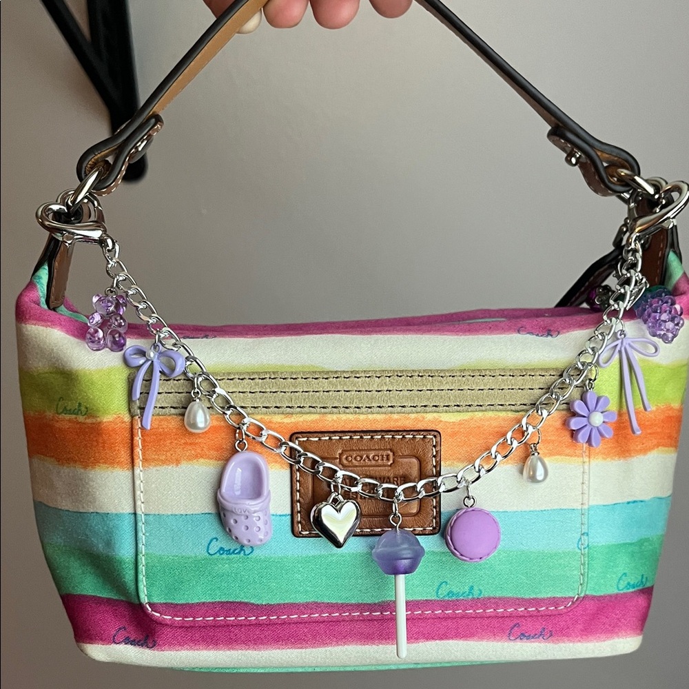 Purple Charm Silver Bag Chain 💜